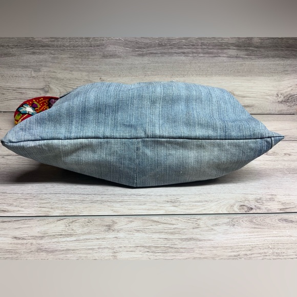 Recycled Denim Crossbody with Vintage Embroidered Strap - Picture 10 of 15